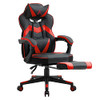AJS Adjustable Swivel PU Leather Office Chair, Footrest, B08QN8J832 (RED) New