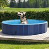 LIFEFAIR Foldable Dog Pool 63"×12" Hard Plastic Pet Swimming Pool Outside - BLUE