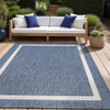 Beverly Rug Waikiki Indoor Outdoor Rug 4x6, Washable 4x6 Blue - White New
