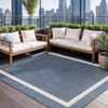 Beverly Rug Waikiki Indoor Outdoor Rug 4x6, Washable 4x6 Blue - White New