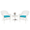 Outdoor White Wicker End Table New