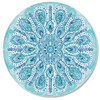 CounterArt Ocean Fantasy 4mm Heat Tolerant Round Tempered Cutting Board 16" New