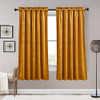 RYB HOME Gold Velvet Curtains Wide 52" Long 63" Marigold 2 Panels - B08THBQ9NF New