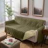 HOME DETAILS QUILTED REVERSIBLE FURNITURE PROTECTOR SLIPCOVER - OLIVE/SAGE
