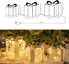 EAMBRITE 3PK LIGHT UP PRESENT BOXES SILVER GIFT BOXES,WARM WHITE LIGHTS - SILVER