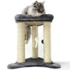 HeyKitten Cat Scratching Posts with Cushion Perch Bed 3-Post Sisal Rope Wrapped New
