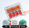 Set of 2 Large Refrigerator Organizer Bins Fridge Organizer Stackable New