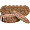 Wovanna Woven Brown Placemats Set of 6 Thick Rustic Round Kitchen Placemats New