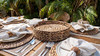 Wovanna Woven Brown Placemats Set of 6 Thick Rustic Round Kitchen Placemats New