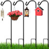 Best Choice Products 65in Set of 4 Shepherd Hooks Metal Adjustable - Black New