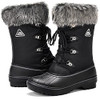 ALEADER Waterproof Snow Boots for Women, Faux Fur Winter Boots Black 7