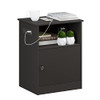 EPHEX End Table with USB Ports & Power Outlets - Black