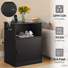 EPHEX End Table with USB Ports & Power Outlets - Black