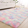Zareas Fluffy Area Rug 4x6 Feet Black Plush Modern Indoor Shower Rug Non-Slip