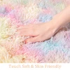 Zareas Fluffy Area Rug 4x6 Feet Black Plush Modern Indoor Shower Rug Non-Slip