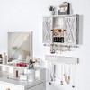 Tektalk Wooden Jewelry Organizer Wall Mounted Jewelry Hanger - White