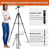 64" Tripod, Ultra Stable Aluminum Tripod Stand for Camera & Cell Phone - Black New