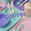 MightyMoe Kid’s Dinnerware 28 Pieces 4 Place Settings Pastel Color Set New
