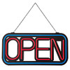 LED Neon Open Sign for Business 24x12In Large Size Blue Frame Red Letters