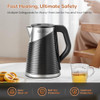 OLEGA ELECTRIC KETTLE - 1500W ELECTRIC TEA KETTLE 1.8L STAINLESS STEEL - BLACK