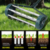 GOPLUS ROLLING LAWN AERATOR 18" GARDEN YARD ROTARY PUSH TINE SPIKE SOIL - GREEN