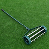 GOPLUS ROLLING LAWN AERATOR 18" GARDEN YARD ROTARY PUSH TINE SPIKE SOIL - GREEN