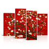 VANSEEING Van Gogh Wall Art Canvas Print Painting Red Almond Blossom Picture