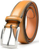 CF CARLO FELLINI MEN BELT - DRESS BELT MADE COWHIDE LEATHER - SIZE 38/40 - TAN New