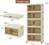 EZPEAKS 5-TIER PLASTIC STORAGE BINS WITH LID, 18.8 GAL EACH TIER - WHITE/BROWN