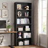 Vongrasig 71”H Tall Bookshelf 6-Tier Bookcase Display Bookshelves - Black New