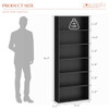 Vongrasig 71”H Tall Bookshelf 6-Tier Bookcase Display Bookshelves - Black New