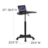 Flash Furniture Mobile Sit-To-Stand Laptop Desk, Black New