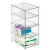 mDesign Stackable Storage Containers Box 2 Pull-Out Drawers 2 Pack - Clear New