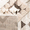 SAFAVIEH Moroccan Tassel Shag Area Rug 2'3 x 4' Ivory & Brown High-Low Texture New