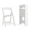 Flash Furniture Hercules Series Folding Chair - White Resin - Set of 4 New