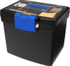 Storex File Box Nesting Portable with Drawer Cobalt, Black Blue New