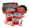 Rachael Ray Hard Enamel Nonstick Cookware Set, 14-pc - Red New