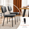 Yapamar Upholstered Dining Chairs Set, Mid Century, Faux Leather Seat - Black New