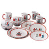 American Atelier Holiday Christmas Round Dinnerware Set , 16-Pieces, W/R New