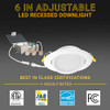NUWATT Airtight 6 inch Gimbal LED Recessed Light, 2700K-5000K, ETL, 6 Pack New