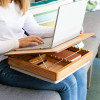 ROSSIE HOME ACACIA WOOD EASEL LAP DESK WITH STORAGE - NATURAL