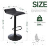 PU Leather Adjustable Swivel Backless Bar Stools Set of 2, Black New