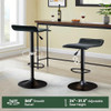 PU Leather Adjustable Swivel Backless Bar Stools Set of 2, Black New