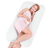 HOMEIDEAS 55" Full Body Pregnancy Pillow U Shaped Maternity 100% Cotton -White New
