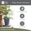 The HC Companies Eclipse Round Planter Pot, 12 Inch, Peacock, 2-Pack New