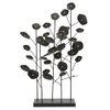 deco 79 Metal Leaf Decorative Sculpture Home Decor Statue - Black New
