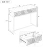 Harper & Bright Designs Modern Sleek Console Table Two Drawers Stripe Design New