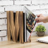 MyGift Burnt Wood Desktop Standing Magazine Holder Organizer M-shape Design