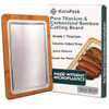 KoruPeak Pure Titanium & Carbonized Bamboo Cutting Board, Double Sided New