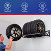 Eagle SafeRacks Wall Mount Tire Rack Garage Adjustable Tire Storage 400 lb Black New